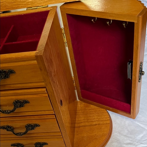 Wooden Jewelry Box with Mirror - Picture 3 of 11